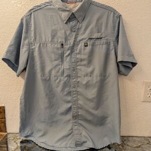 Men's The American Outdoorsman  Light Blue Quick Dry 40 UPf Size